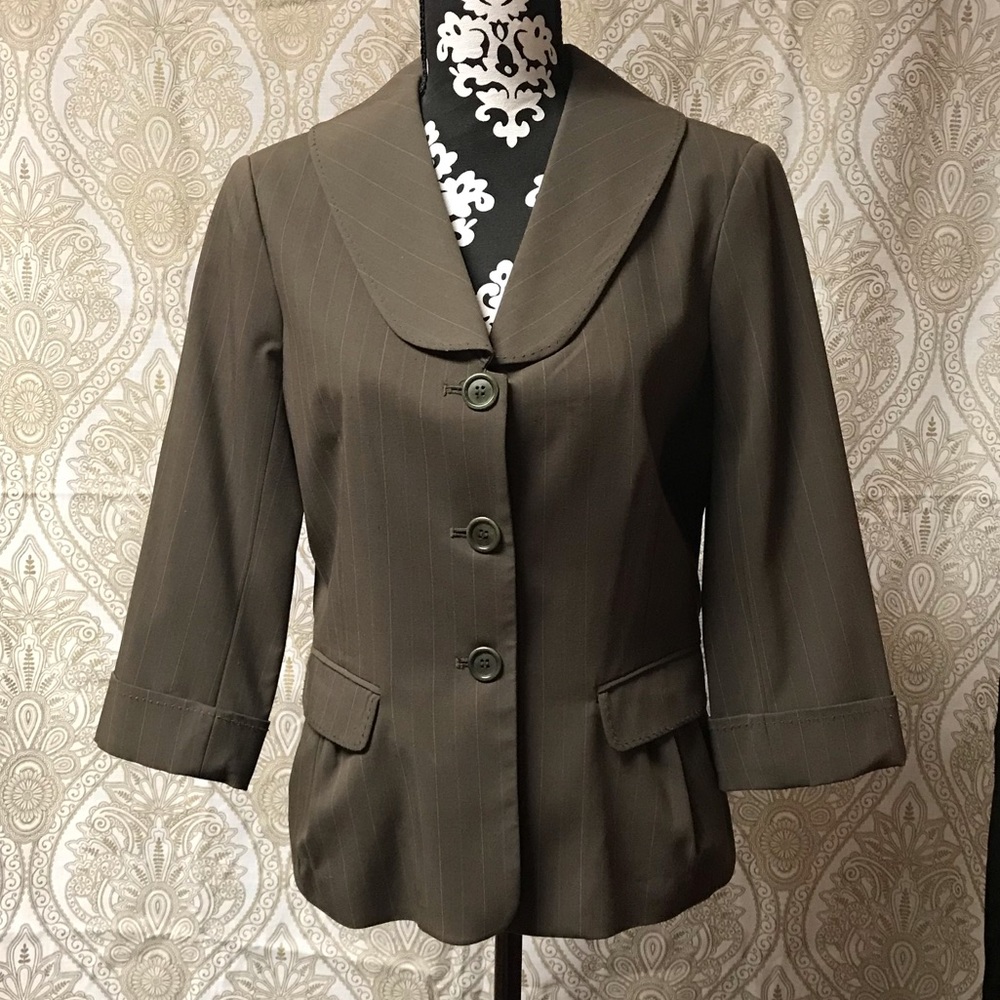 Max Studio Pinstriped Tailored Jacket, Size 10. - image 1